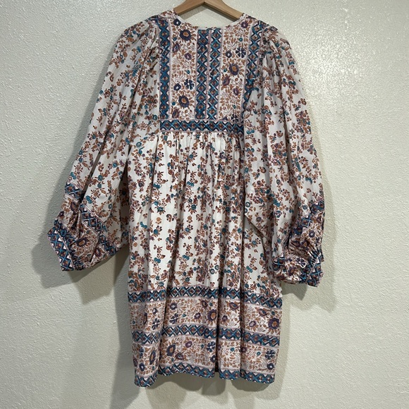 MILLIE WOMENS DAISY TASEL TIE MINI DRESS CREAM FLORAL Sz XL NEW - Picture 2 of 12